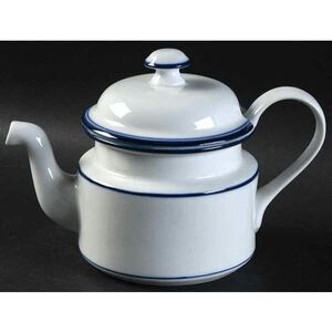 New Dansk Bistro Christianshavn Blue Portugal White Blue Bands Tea Coffee Pot